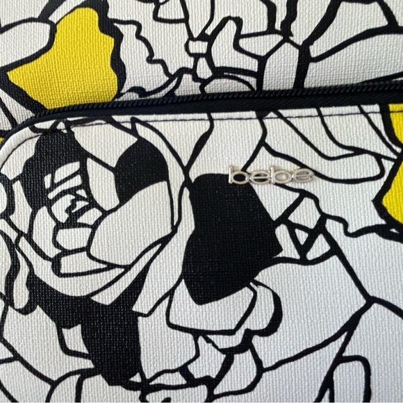 Bebe Black White and yellow Large Wristlet O/S - Picture 2 of 10